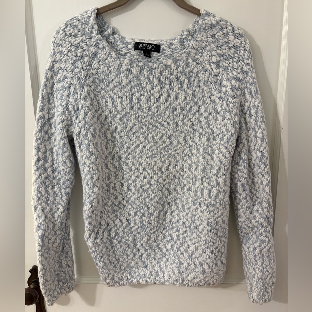 Buffalo David Bitton Women's Textured Knit Sweater - Blue and White